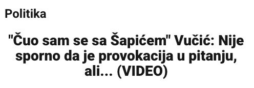 „Čuo sam se sa Šapićem“ Vučić: Nije sporno da je provokacija u pitanju, ali... (VIDEO)
